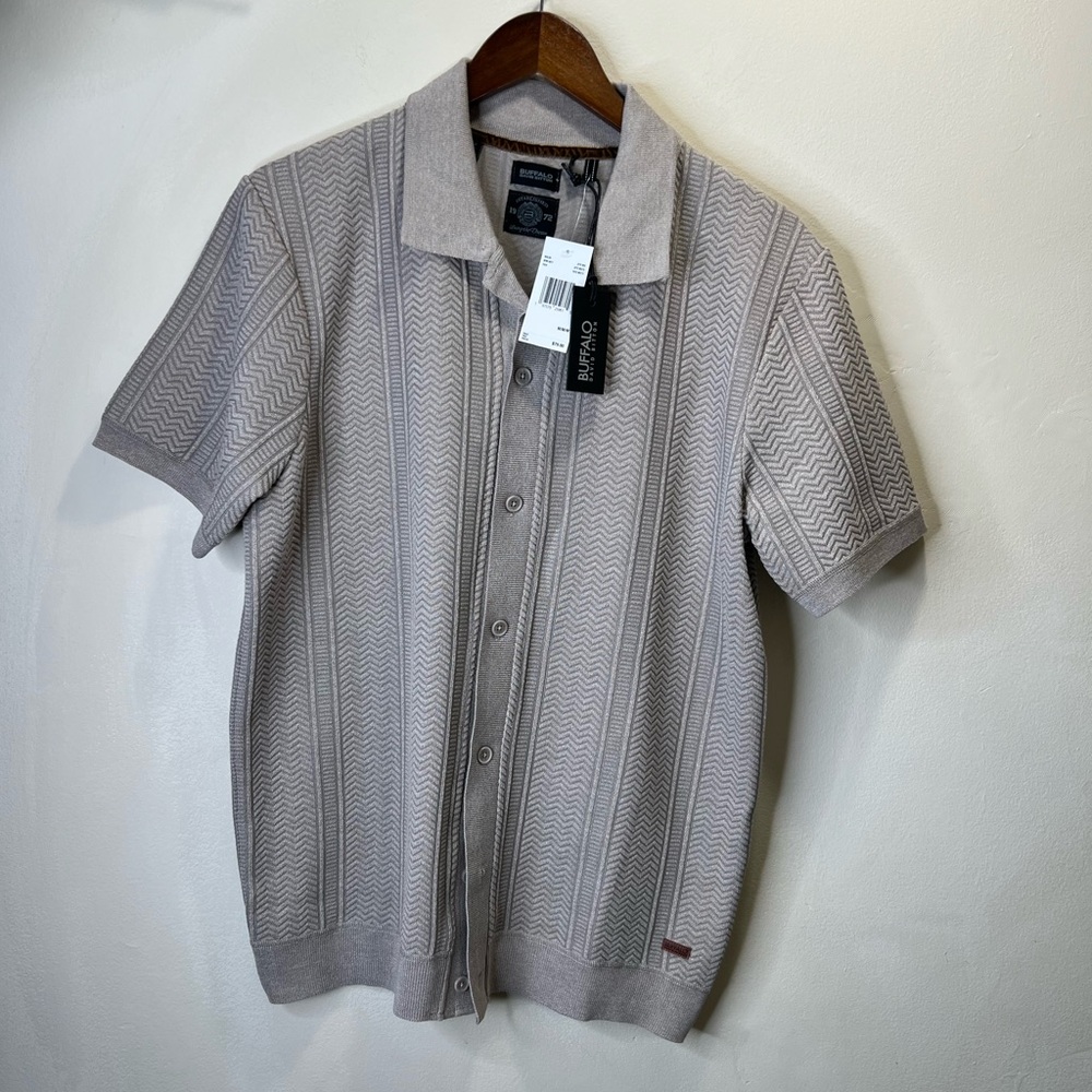 BUFFALO Jeans Walsh Short Sleeve Button-Up Shirt Size M